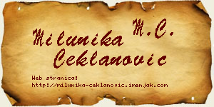 Milunika Čeklanović vizit kartica